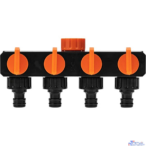 Rexant (62-0225) Разветвитель для шланга на 4 канала 1/2"-3/4" Четыре Сезона