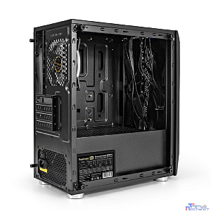 Exegate EX294472RUS Корпус Minitower ExeGate Mistery R2-NPX400 (mATX, БП 400NPX с вент. 12 см, 2*USB+1*USB3.0, аудио, черный, 1 вент. 12см с RGB подсветкой и полоса на передней панели, боковая панель