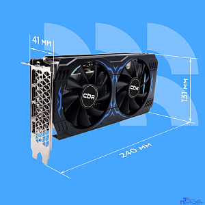 Видеокарта CBR RTX3050 8Gb GDDR6, 128bit,  3 DP + HDMI 2.1 , 130W, Ret [VGA-STX3050-8G-RTL-4VO] Видео выходы  3-DP + 1-HDMI 2.1