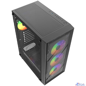 Powercase Mistral EA21, Tempered Glass, 4x 120mm FRGB Fan, чёрный, ATX  (CMAEA21-L4)