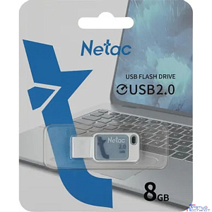 Netac USB Drive 8GB UA31 <NT03UA31N-008G-20BL>, USB2.0, голубая
