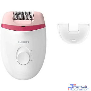 Эпилятор Philips BRE235/00 скор.:2 насад.:1 от электр.сети белый/розовый