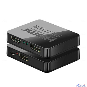 ORIENT HDMI 4K Splitter HSP0102HL, 1->2, HDMI 1.4/3D, UHDTV 4K(3840x2160)/HDTV1080p/1080i/720p, HDCP1.2, питание от USB, пластик.корпус (30103)