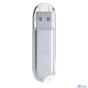 Maxvi USB Drive 16GB P1 silver, монолит с колпачком, ABS пластик, USB 2.0