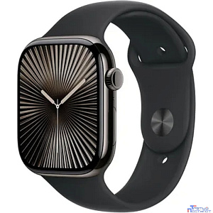 Apple Watch Series 10 46ММ, Jet Black Aluminium Case with Black Sport Band - S/M [MWWP3LW/A]