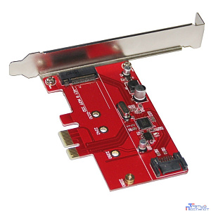 ORIENT A1061S-M2, Контроллер PCI-Ex1 v2.0, SATA3.0 6Gb/s, 2-port int: SATA M.2 + SATA, ASM1061 chipset, oem (30289)