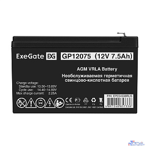 Exegate EP234538RUS Аккумуляторная батарея GP12075/EXG1275 (12V 7.5Ah 1227W, клеммы F2)