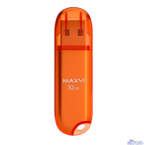 Maxvi USB Drive 32GB P1 orange, монолит с колпачком, ABS пластик, USB 2.0