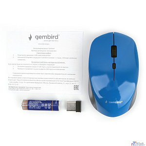 Мышь беспров. Gembird MUSW-250-2, 2.4ГГц, 3 кнопки + колесо кнопка,1600DPI синий
