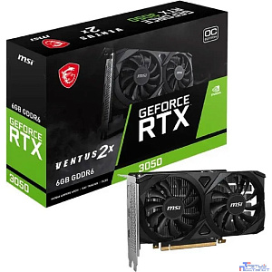MSI  RTX 3050 VENTUS 2X 6G OC NVIDIA GeForce RTX 3050 6Gb GDDR6 1492/14000 HDMIx2 DPx1 HDCP Ret