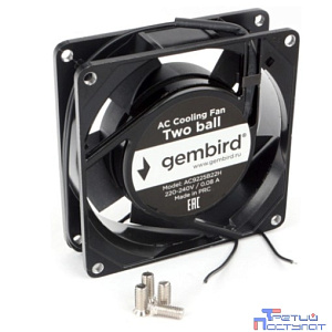 Gembird Вентилятор 92x92x25 AC 220 подшипник 2 pin провод 30 см [AC9225B22H]