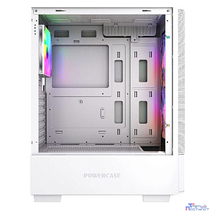 Powercase Mistral AY3W ARGB, Tempered Glass, 2x 140mm +1x 120mm ARGB Fans, белый, ATX  (CMAYW-A3)