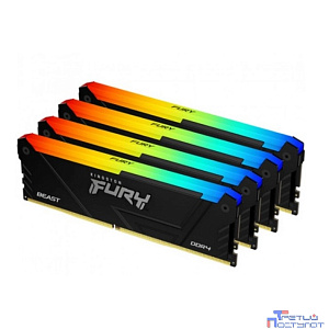 Kingston DDR4 64GB 3200MHz DDR4 CL16 DIMM (Kit of 4) 1Gx8 FURY Beast RGB