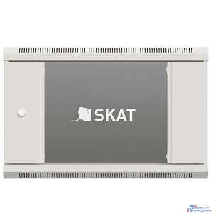 БАСТИОН SKAT TB-6W645GF-G Шкаф настенный телекоммуникационный 6U 600х450х370мм, дверь стеклянная (4410) {1.5 года гарантия}