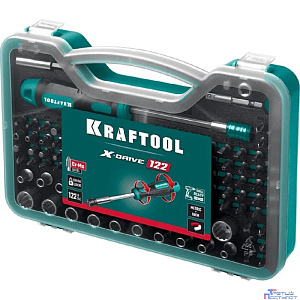 KRAFTOOL X-Drive-122, 122 шт, набор: отвертка-битодержатель с насадками  [26816]