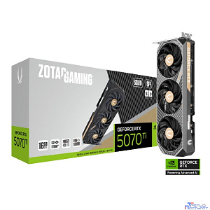 Видеокарта ZOTAC RTX5070Ti SOLID SFF OC 16GB GDDR7 256bit 3xDP HDMI 3FAN PREMIUM PACK