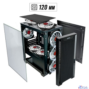 Ginzzu CL650 mATX FAN 4*12FRGB  передняя панель Решетка