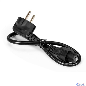 Exegate EX297813RUS Кабель питания ноутбуков ExeGate Power PC5-0,5P (Евровилка Schuko->C5, VDE-250V-3*0.5mm2, медь, черный, 6A, 0.5м)