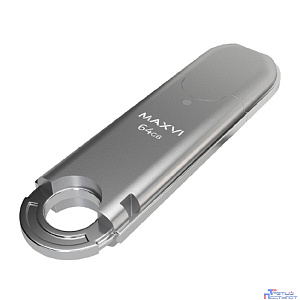Maxvi USB Drive 64GB P2 silver, монолит с колпачком, ABS пластик, USB 2.0