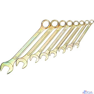 Rexant (12-5842-2) Набор ключей комбинированных (8-11, 13, 14, 17, 19мм), 8 шт, желтый цинк