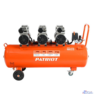 Компрессор Patriot поршневой безмасляный WO 100-440 [525301935] { 440 л/мин, 8 бар, 2500 Вт, 100 л, быстросъем и "елочка" с вентилем }