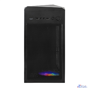 Exegate EX296073RUS Корпус Miditower ExeGate EVO-8225-EVO800 (ATX, БП EVO800RGB с вент. 12см, 2*USB+1*USB3.0, черный, 2 вент. с RGB подсветкой и полоса на передней панели, боковая панель - закаленное