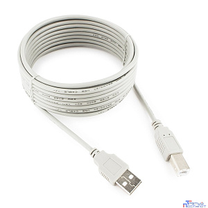 Cablexpert Кабель USB2.0 AM/BM, медь, Pro, 4.5м, серый, пакет (CC-USB2-AMBM-15-N)