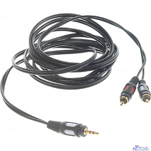 Rexant (17-4234) Шнур Стерео 3,5мм - 2 RCA, 3м, Gold