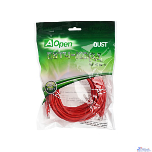 Aopen Патчкорд литой Aopen/Qust UTP кат.5е 10м красный <ANP511_10M_R>