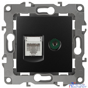 Эра Б0027445 12-3110-05 Розетка информационная RJ45+TV, Эра12, антрацит