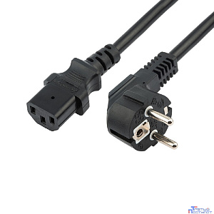 Rexant (11-1138) Шнур сетевой, вилка угловая СЕЕ 7/7(Schuko) - разъем IEC 320 C13, кабель 3x1,5 мм?, длина 1,5 метра, черный (PVC пакет)