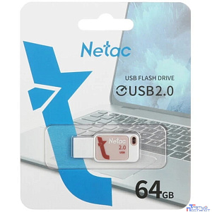 Netac USB Drive 64GB UA31 <NT03UA31N-064G-20PK>, USB2.0, розовая