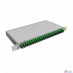 NTSS Кросс 19" NTSS PREMIUM, предсобранный 1U, 16 портов SC/APC duplex, 9/125 мкм, (сплошная панель, розетки, сплайс, КДЗС, пигтейлы) NTSS-RFOB-PM-1U-16-2SC/A-9-SP1.5G0A