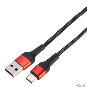 Rexant (18-7066) Кабель USB-A – Type-C, 5А, 50Вт, 1м, в черной нейлоновой оплетке