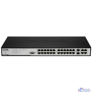 D-Link DES-3028_RFB/A2 Восстановленный в производственных условиях управляемый L2 коммутатор с 24 портами 10/100Base-TX, 2 портами 1000BASE-T и 2 комбо-портами 1000BASE-T/SFP.