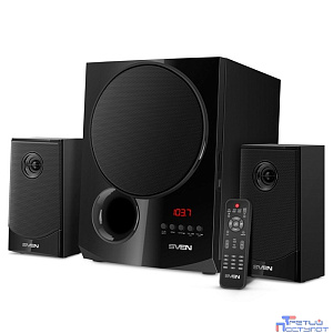 SVEN MS-2080, чёрный {акустическая система 2.1, мощность (RMS):40Вт + 2x15 Вт, FM-тюнер, USB/SD, дисплей, пульт ДУ, Bluetooth}