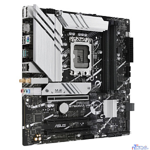ASUS PRIME B760M-A WIFI D4 (Socket 1700, mATX, 4xDDR4(128GB), DP/2xHDMI 2.1, 3xPCIe 4.0x16, 1xLAN (2.5GbE), Wi-Fi, BT, 4xSATA 6Gb/s, 2xM.2, 2xUSB 3.2, 4xUSB 2.0, 1xPS/2)