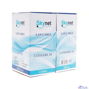 SkyNet Кабель UTP indoor 2x2x0,46, медный, FLUKE TEST, кат.5e, однож., (305м) box, серый [CSL-UTP-2-CU](АК5026918/1693205)