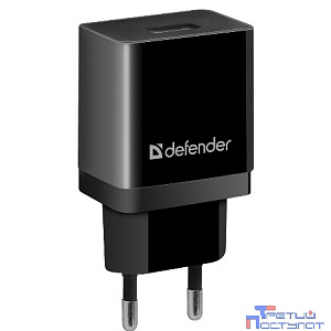 Defender Сетевой адаптер 1xUSB, 5V/2.1А, пакет, черный (EPA-10) (83572)