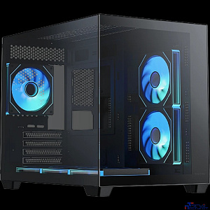 Корпус XASTRA QW500M 6ARGB-C10-UC Black mATX/Aquarium/Screewless/ 6x120mm ARGB PWM FM fans/Argb+PWM HUB 10port/Type-C/ QW500M-6FM12A-C10-UC