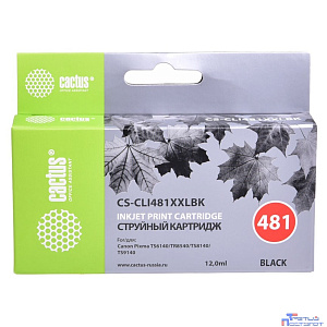 Картридж струйный Cactus CS-CLI481XXLBK черный (12мл) для Canon Pixma TR7540/TR8540/TS6140/TS8140