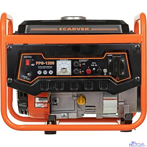Генератор CARVER PPG- 1200 бензин [01.020.00002] { (LT-156F, 0,9/1,05кВт, 220В, бак 6 л, обмотка медь)(30шт/пал) }