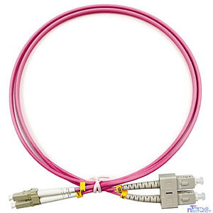 Cabeus FOP-50-OM4-LC-SC-1,5m Шнур оптический duplex LC-SC 50/125 mm OM4 1,5м LSZH