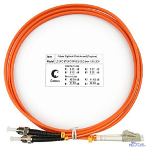Cabeus FOP-62-LC-ST-1,5m Шнур оптический duplex LC-ST 62,5/125 mm 1,5м LSZH