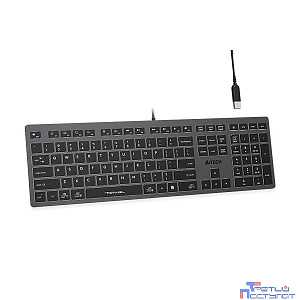 Клавиатура A4Tech Fstyler FX60H серый USB slim LED (FX60H GREY/NEON) [FX60H GREY/NEON]