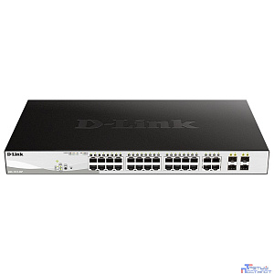 D-Link DGS-1210-28P/FL1A Управляемый L2 коммутатор с 24 портами 10/100/1000Base-T и 4 комбо-портами 100/1000Base-T/SFP (24 порта PoE 802.3af/at, РоЕ-бюджет 193 Вт)