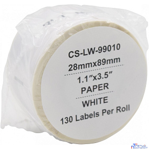 Этикетки Cactus CS-LW-99010 сег.:89x28мм черный белый 130шт/рул Dymo Label Writer 450/4XL