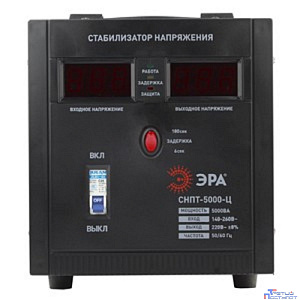 ЭРА Б0020162 СНПТ-5000-Ц Стабилизатор напряжения переносной, ц.д., 140-260В/220/В, 5000ВА