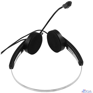 Компьютерная гарнитура Genius HS-220U, регулируемое оголовье, мягкие удобные амбушюры, выносной микрофон с шумоподавлением, пульт управления 31710020402