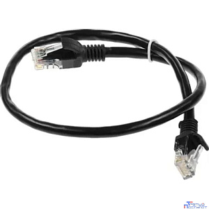 Патч-корд UTP Cablexpert PP6U-0.5M/BK кат.6, 0.5м, литой, многожильный (чёрный)